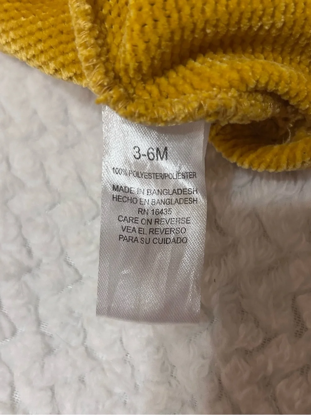 Adorable Nannette Baby mustard yellow corduroy dress in size 3-6 months.
